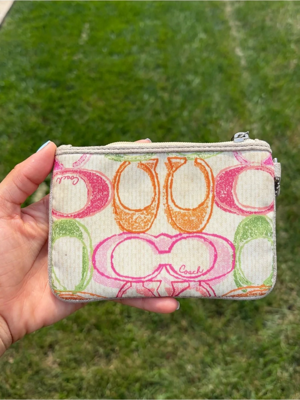 Coach Poppy Multicolor Graffiti Signature Wristlet Y2K Colorful Canvas